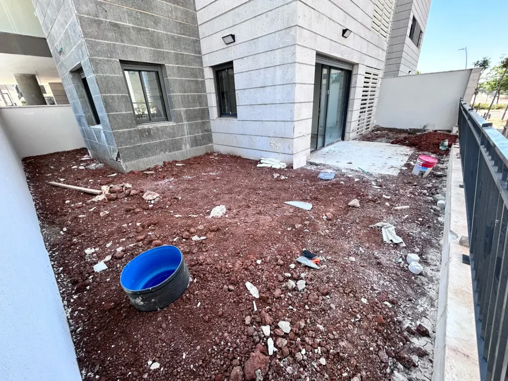 Garden before AI landscape design visualisation in Southern Israel