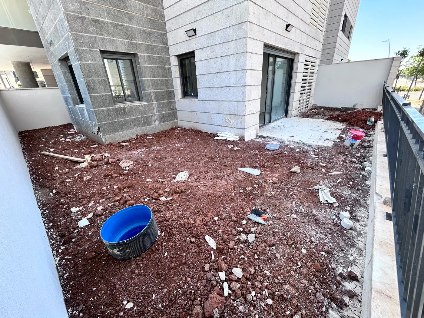 Garden before AI landscape design visualisation in Southern Israel